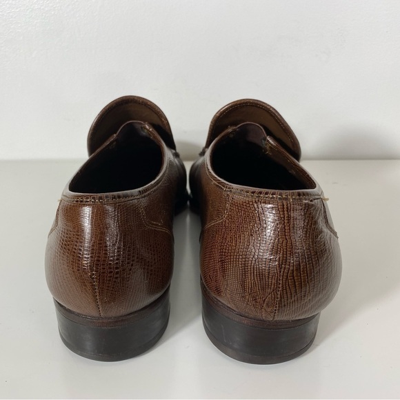 FLORSHEIM Imperial Loafer Mens Sz 11 Brown Dress Shoes Alligator Exotic Leather - Picture 6 of 12